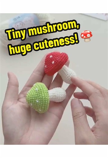 Crochet Mini Mushroom Charm Tutorial for Beginners