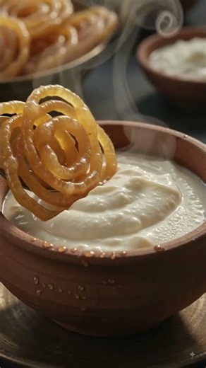 😋 Dahi Jalebi | Hot Jalebi with Chilled Curd 🤤 | Traditional Indian Breakfast #shorts