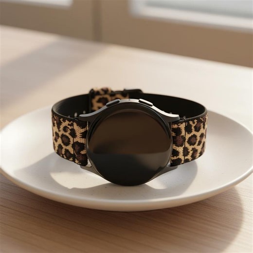 Leopard Print Smartwatch Strap With Sleek Black Casing for Fashionable Fitness Lovers - Etsy
