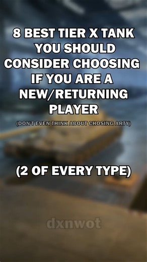 These 8 tanks are THE BEST to pick if you are a NEW/RETURNING player #worldoftanks #shorts