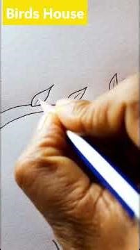 Cute Bird House Drawing on Tree Branch |Easy nature art #art #drawing #artistofinstagram #artpost