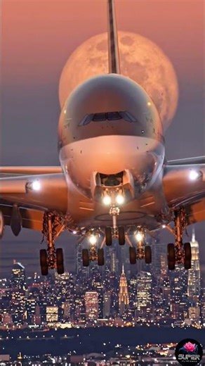 ✈️ Emirates A380 night landing at #dubai #airport. #Emirates #dubaiairport #A380 #dxb #trending