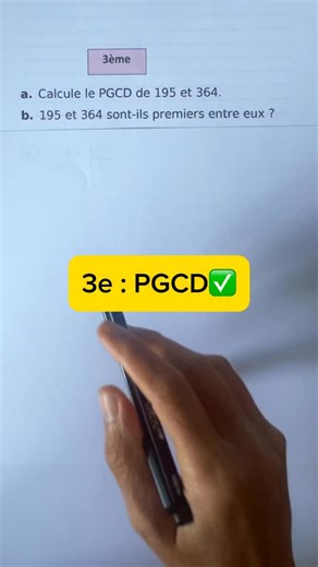 BoosteTesMaths : du Brevet au Bac -> fiches, conseils, méthodes👊 | Exercice niveau 3ème pour déterminer le PGCD de 2 entiers (méthode des divisions successives). #maths #révisions #collège #troisième... | Instagram