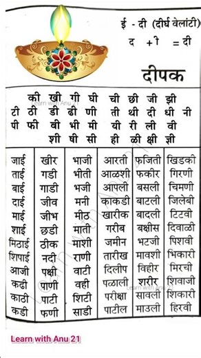 दुसरी वेलांटी मराठी शब्द | Dusari velanti shabd | दोन अक्षरी शब्द मराठी | barakhadi marathi