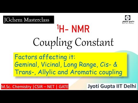 Coupling Constant J & Factors Affecting it| Geminal, Vicinal, Long Range, Aromatic, Allylic coupling