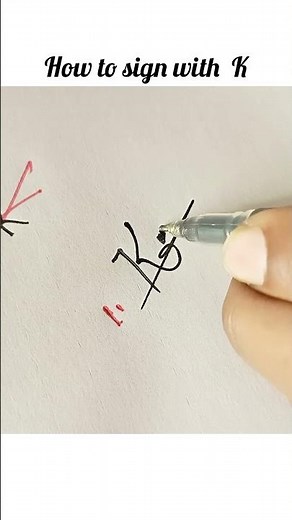 How to sign with 🖊️ K 🩷 letter 💖🩷