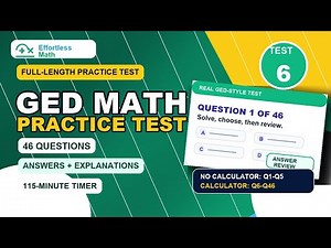 Full-Length GED Math Practice Test 6 | 46 Questions with Answers & Explanations