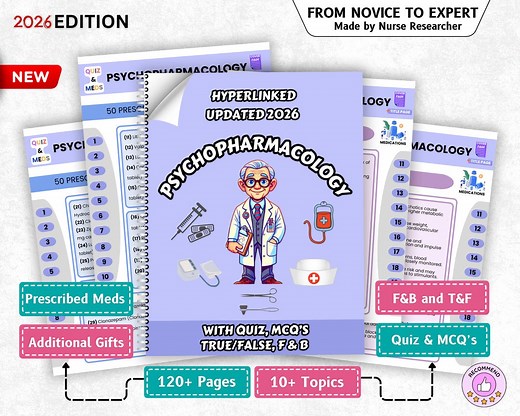 Psychopharmacology Cheat Sheet Bundle, Psychiatric Nursing, Antidepressants, Psychotropic Drugs, 25 Drug Classes, 2026 Edition - Etsy