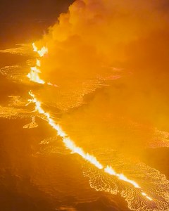 WATCH: Aerial footage shows lava spewing as a volcano erupts in Iceland following weeks of intense seismic activity. | WCAX-TV