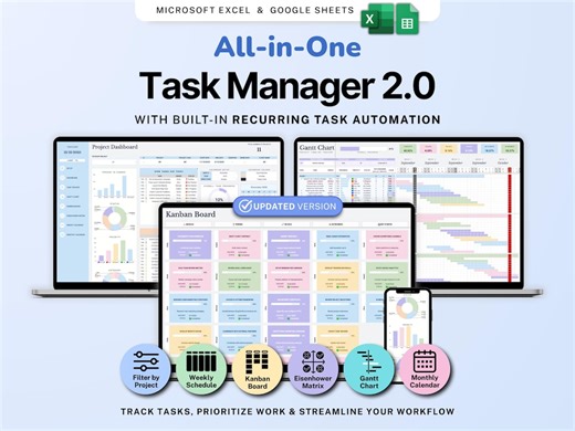 Task Tracker Spreadsheet Team Task Manager Google Sheets Excel To-do List Daily Weekly Planner Eisenhower Matrix Kanban Board Calendar - Etsy Norway