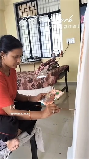 college work start #art #myartistlife #painting #radhakrishna #acrylicpainting #viralshort #utube