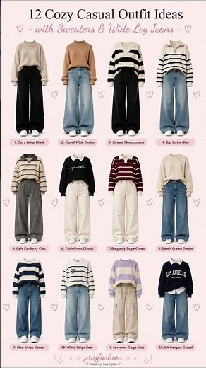 12 Cozy Casual Outfit Ideas with Sweaters & Jeans | Cute Everyday Fashion Inspo ✨✨ #shorts #ytshorts