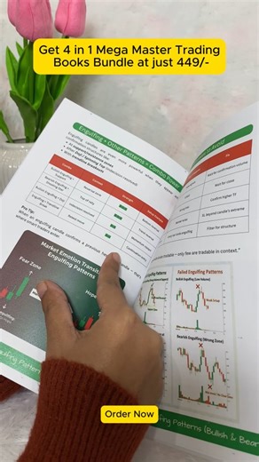 Learnvestor on Instagram: "🔥 Still losing trades because you’re guessing? Trading without a strategy isn’t trading—it’s gambling. Consistency starts with clarity, not luck. Introducing the Learnvestor 4-in-1 Master Trading Bundle — Inside the bundle: 📘 Candlestick Mastery Book Psychology, reactions & candle-based decision making. 📙 Chart Patterns That Print Money Spot breakouts, reversals & momentum before they happen. 📕 100+ Candlestick Patterns Guide A visual quick-reference to 100+ real m