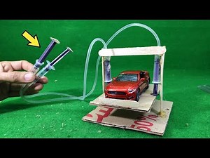 How to Make Powerful HYDRAULIC CRANE Using Syringes || HLD Experiment