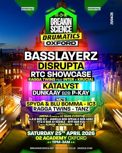 Full Line Up for BreakinScience and Drumatics at Oxford