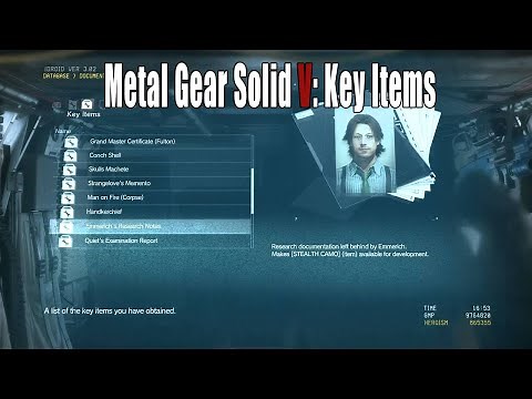 Metal Gear Solid V - All Key Items