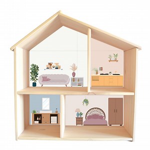 Modern Scandi Printable Wallpaper | Ikea Flisat Dollhouse Decal | - Etsy Canada