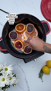 Simmer pots are the best way to bring all the scents of the season straight to your home. Perfect for a party with friends or a calm afternoon. Spring Simmer Pot Recipe What You’ll Need: • Instant Precision Dutch Oven Ingredients: • 1 Grapefruit, sliced • 2 Blood Oranges, sliced • 2 Lemons, sliced • Thyme • Mint • 8 cups water • Flowers (optional) Instructions: 1. Preheat the Instant Dutch Oven on Manual Mode for 2 hours at 200˚F. 2. Add all fruit and herbs to the pot and then add water. 3. Brin