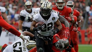 Mark Ingram drags defender along turf on TD run