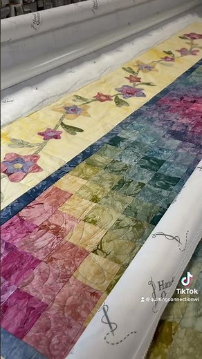 Custom quilting on a Handi Quilter Pro-Stitcher.