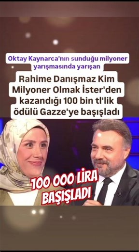 RAHİME HANIM'DAN KALPLERİ ISITAN BAĞIŞ 100BİN LİRA BAĞIŞLADI OKTAY KAYNARCA'NIN SUNUMU YAPTIĞI YARIŞ