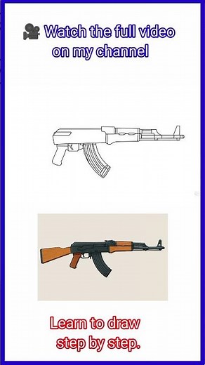 How to Draw an AK-47 Step by Step | Easy Line Art Tutorial