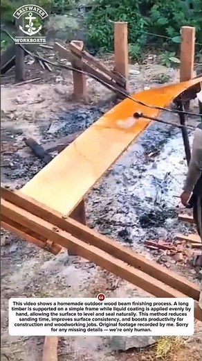Extreme DIY Wood Beam Finishing Setup – Fast Outdoor Timber Processing