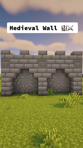 Defend your castle in style with this Minecraft medieval wall build hack! 🏰⚔️ #minecraft #medieval #buildhack #gamingtips #buildhacks #minecrafttutorial #minecraftbuild
