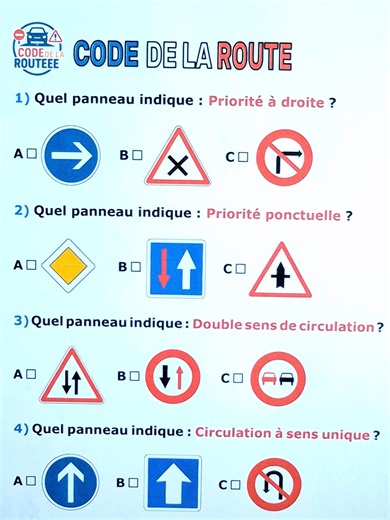 Entraîne-toi et décroche ton code de la route grâce à ce questionnaire sur la signalisation ! Auras-tu 6 / 6 ? Dis moi ton score en commentaire ! #question #codedelaroute #codedelaroutequestion #permis #autoecole #securiteroutiere #france