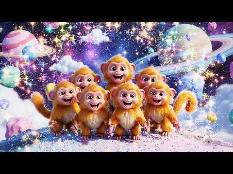Five Little Monkeys Space Jump Challenge | Fun Astronaut Kids Song & Nursery Rhymes