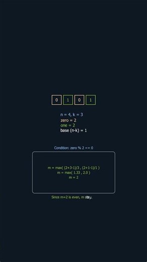 Leetcode 3666. Minimum Operations to Equalize Binary String