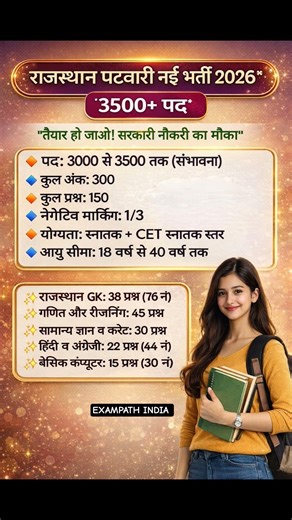 Rajasthan Patwari Vacancy 2026 | 3500+ Posts Confirmed? #rajasthan #patwari #job #news #new #shorts