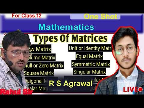 Class 12th R S Agrwal Maths || Types of matrices |english medium ||#12th_maths_english_midium #cbse