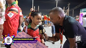 A cute little Motie fan... CPL Fan Chat at Qualifier Two between Guyana Amazon Warriors and Barbados Royals in the Republic Bank CPL at the National Stadium, Providence (Video: News Room/Avidesh Narine/October 4, 2024) #CPL2024 #CPLCHAT #newsroomsport | News Room