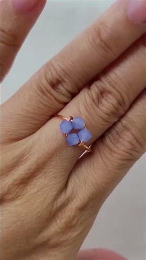 super simple ring for beginners | bead wire | crystal | DIY