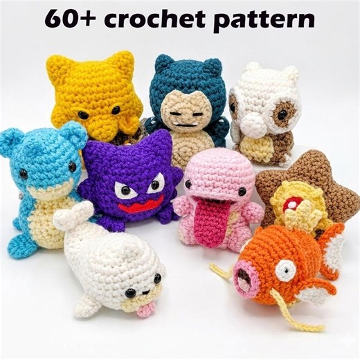 Pokemon Crochet Pattern Bundle 60+ Designs Amigurumi PDF Instant Download Cute Anime Creatures DIY Toy Collection Crochet Lovers Gift Idea - Etsy