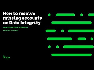 Sage 50cloud Pastel (ZA) - Missing accounts detected on Data Integrity