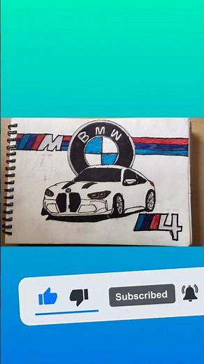 How to Draw BMW M4 Step by Step 🏎️ | Easy Car Drawing