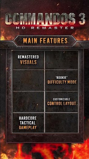Commandos 3 - HD Remaster - Main Features