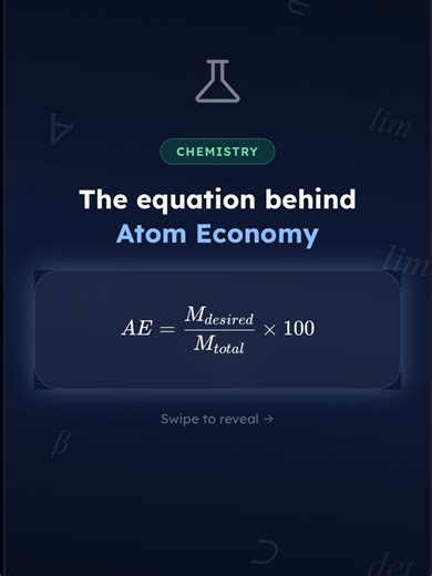 Atom Economy do you know this equation? #studytok #learnontiktok #equations #apchemistry#highschool #chemistry