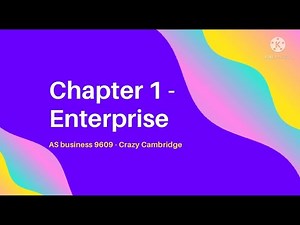 CIE AS Business Studies 9609 - Enterprise (Chapter 1)