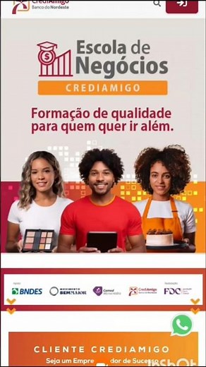 🚀 Chegou a Escola de Negócios Crediamigo! *100% GRATUITO!*📈 Adquira conhecimentos práticos!