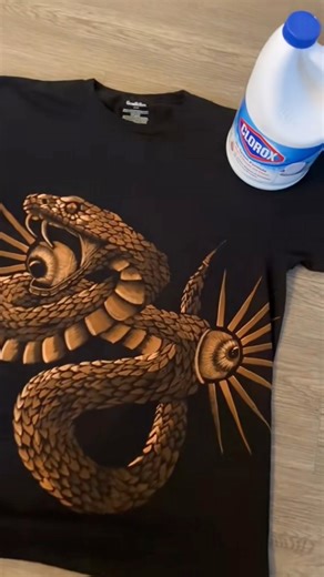 Bleach painted custom snake t shirt 🐍 💖 #bleach #bleachart #art #paintingprocess #bleachpainting #painting #snakeart #snake | Dying Inside Arts