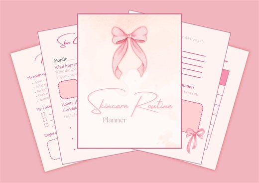 Skincare Routine Planner | Beauty Tracker, Self Care Journal (printable PDF) - Etsy