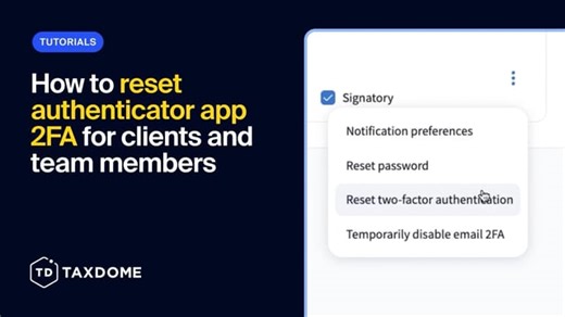 How to reset authenticator app 2FA for clients and team members