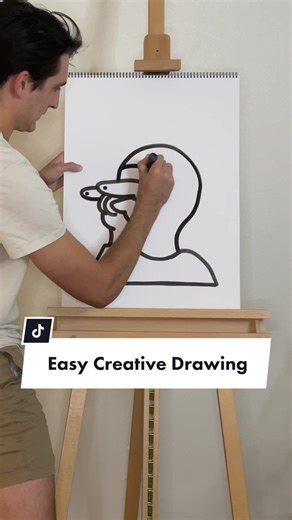 Easy Creative Drawing #drawwithme #anyonecandraw #drawingchallenge #drawingtutorial #lineart #linearttutorial