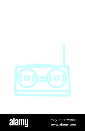 stretching up animation of radio cassette player symbol icon Stock Video Footage - Alamy