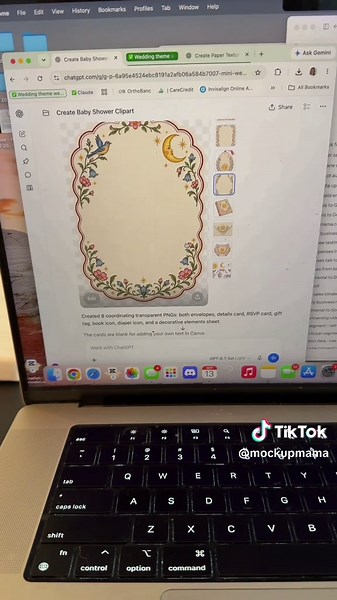 *words are hard today* Lots of questions on how I make clip art for my Canva baby shower invitation websites Here is exactly how I create them in ChatGPT and edit in @Canva #canvatemplate #babyshowerwebsite #clipart #etsytips #canvawebsite