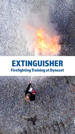 Fire extinguisher training in action at DYNASET. Practical first response training for our team at the Ylöjärvi factory. --- Alkusammutuskoulutus käytännössä Dynasetin tehtaalla. Koulutus järjestettiin tiimillemme tehtaallamme Ylöjärvellä. | DYNASET Oy