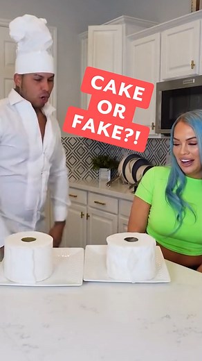Cake Or Fake: What Did She Just Eat? 🤣 #reels #derekdeso #cakeorfake #challenge #couples #impossible | Derek Deso